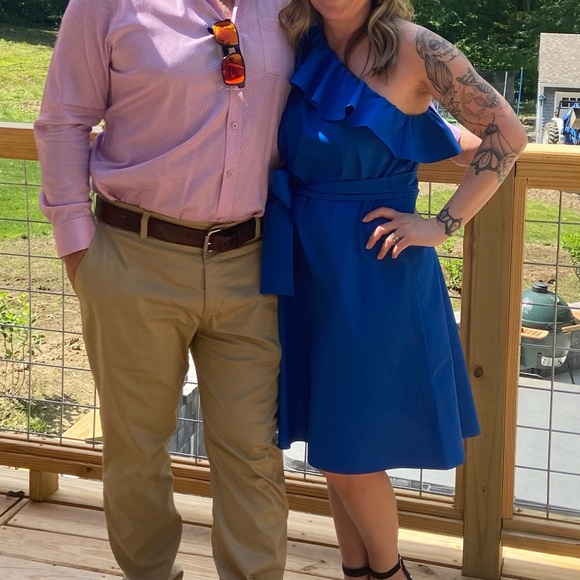 Blue one shoulder dress - Picture 2 of 2